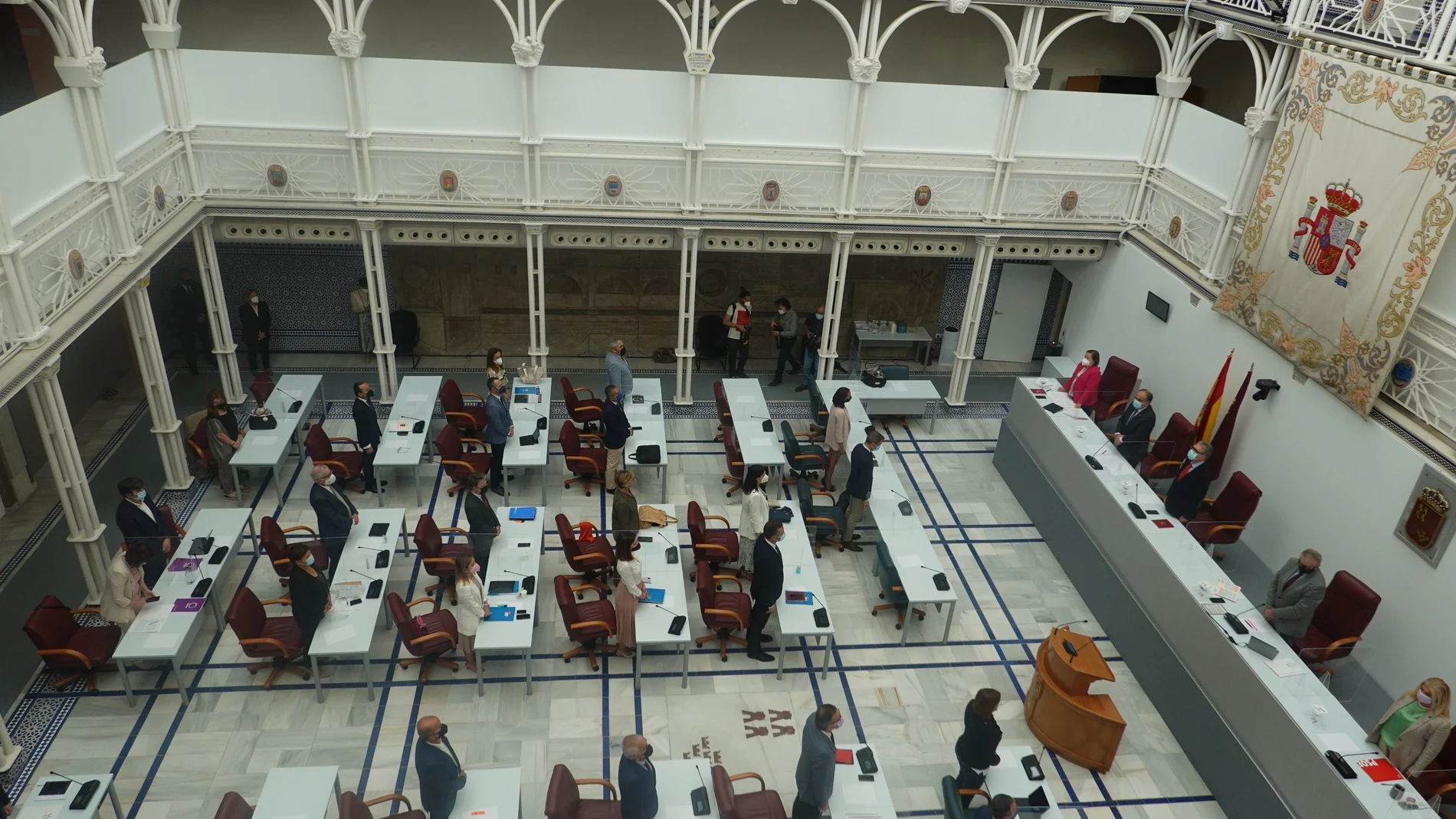 Imagen del pleno en la Asamblea Regional para el debate de totalidad del proyecto de ley de presupuestos generales de la Comunidad Autónoma para el año 2021