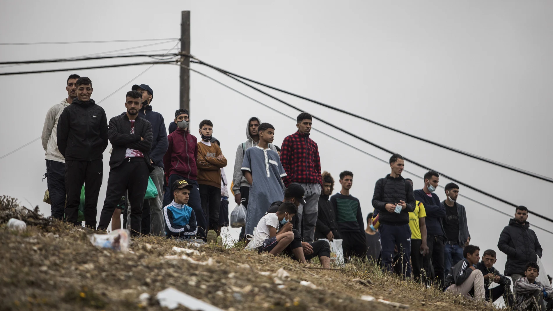 Inmigrantes marroquíes . (AP Photo/Javier Fergo)