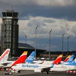 Aviones de Iberia y Air Europa en el aeropuerto de Adolfo Suárez Madrid-Barajas