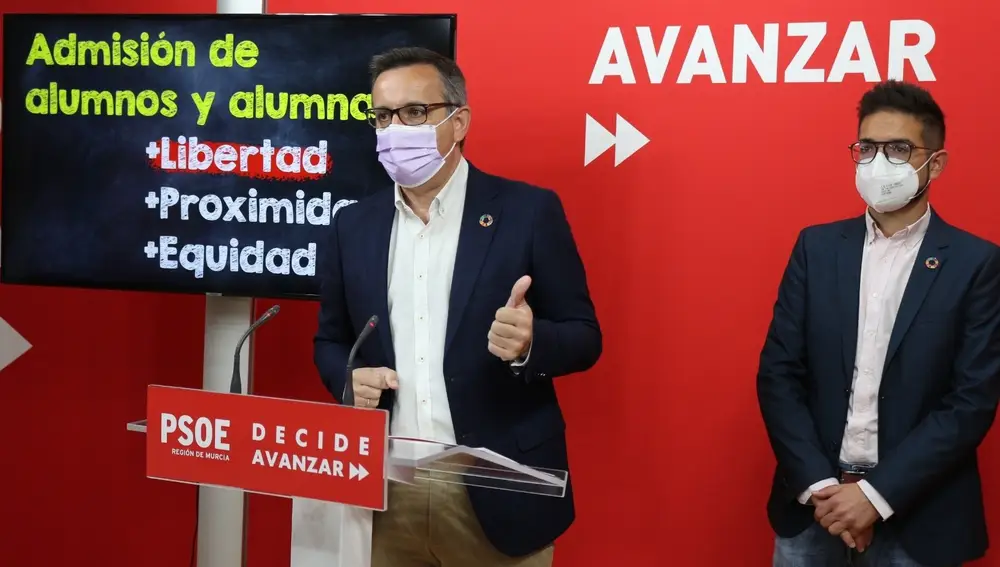 El secretario general del PSRM, Diego Conesa, en la rueda de prensaPSRM-PSOE19/05/2021