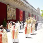 Procesión del Corpus del pasado año 2020 en el Patio de los Naranjos de la Mezquita-Catedral
