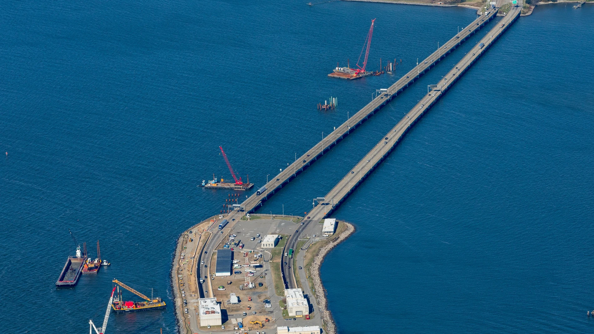 Imagen del túnel y los viaductos de Hampton Roads (Virgina), valorado en 3.110 millones de euros