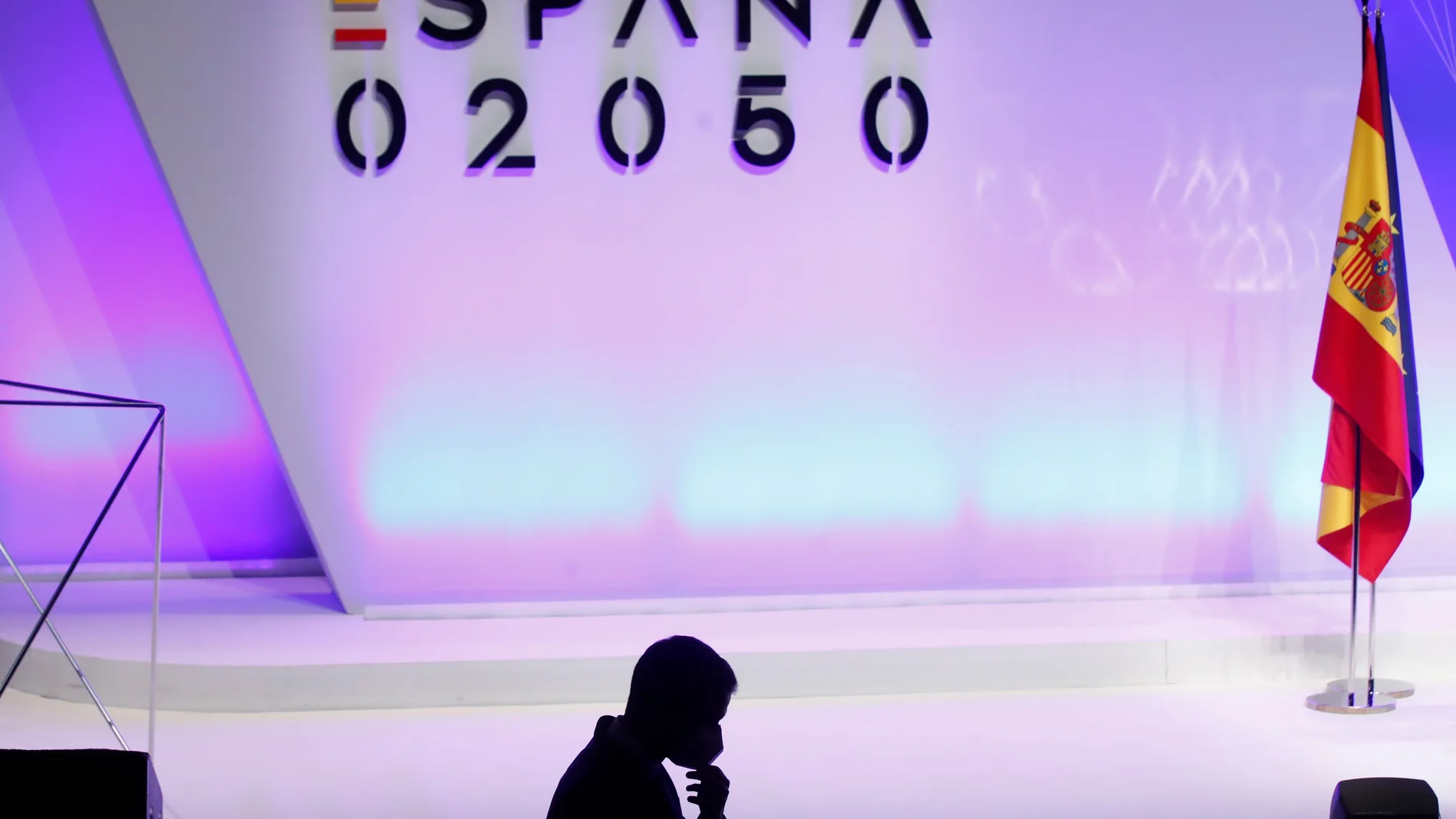 El presidente del Gobierno, Pedro Sánchez, durante la presentación del proyecto España 2050