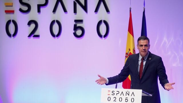 El presidente Pedro Sánchez durante la presentación del proyecto España 2050