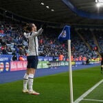 Gareth Bale celebra uno de los goles que marcó con el Tottenham