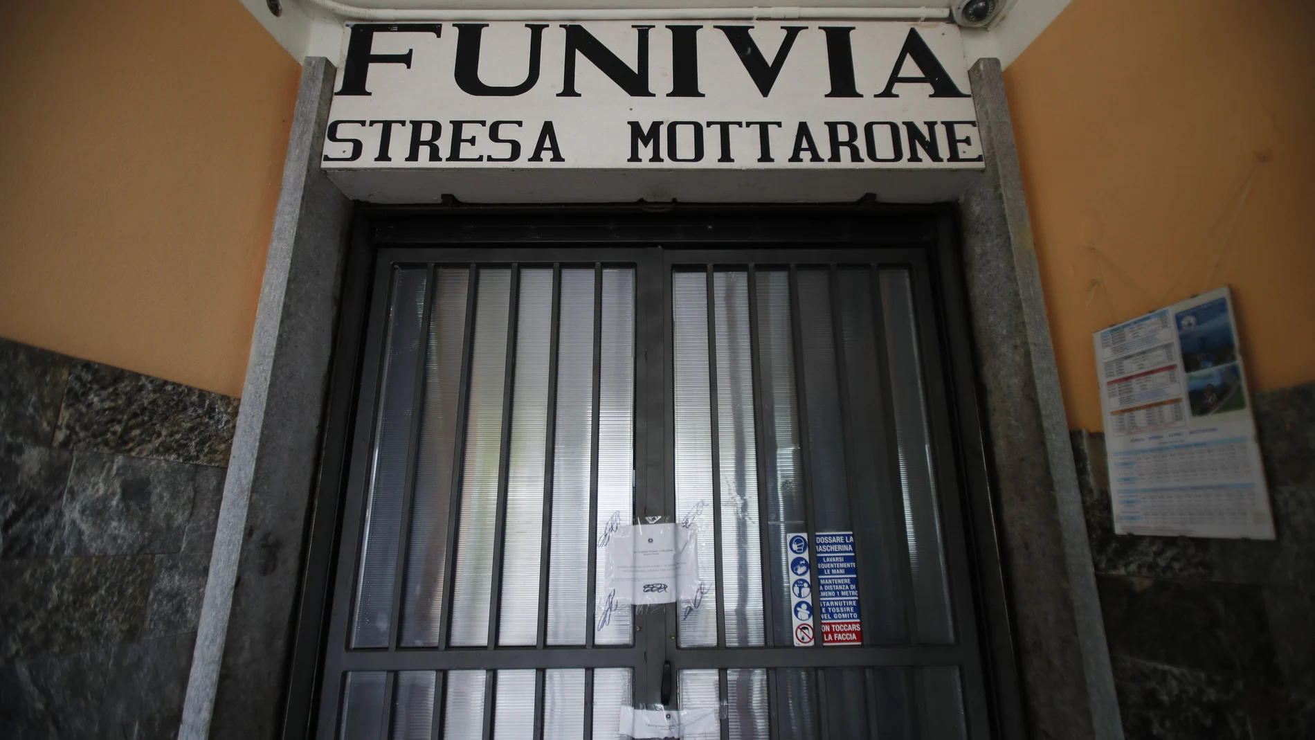 Entrada principal del teleférico que conecta las localidades de Stresa y Mottarone, en la región de Piamonte