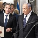El secretario de Estado, Antony Blinken, habla durante una declaración conjunta con el primer ministro israelí, Benjamin Netanyahu, en la oficina del primer ministro