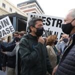 El presidente de la Diputación de Alicante, Carlos Mazón, durante la manifestación de ayer en defensa del trasvase Tajo- Segura en Madrid
