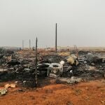 Restos del incendio en el poblado chabolista de Los Albaricoques o 'Walili' de Níjar (Almería) en mayo pasado