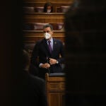 Pedro Sánchez durante la sesión de control al Gobierno, en el pleno del Congreso de los Diputados.