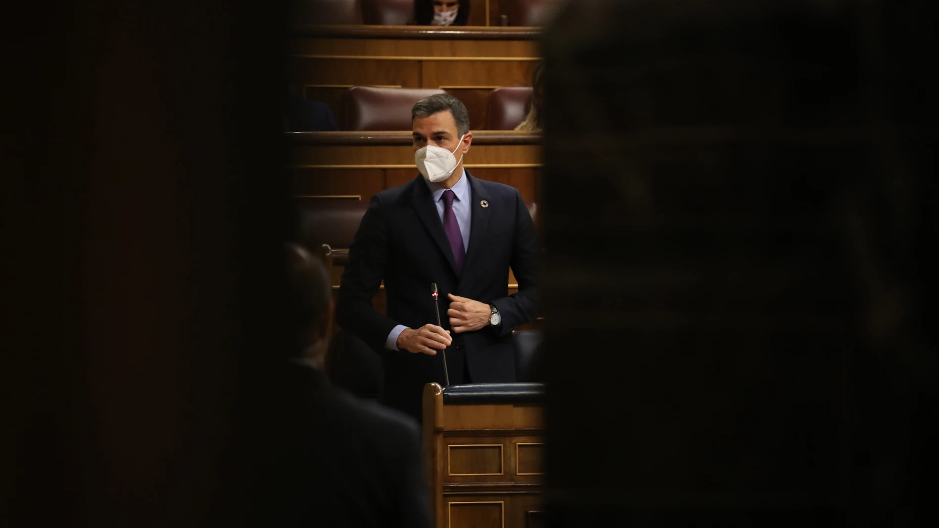 Pedro Sánchez durante la sesión de control al Gobierno, en el pleno del Congreso de los Diputados.