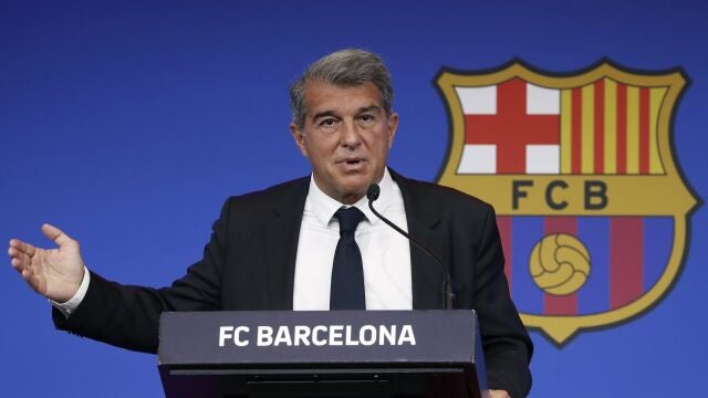 Joan Laporta, en conferencia de prensa