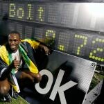 Usain Bolt con su marca de 9.72 en los 100 que logró el 31 de mayo de 2008 en Nueva York