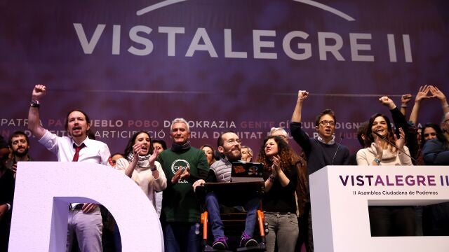 Una imagen de la Asamblea Ciudadana de Podemos, Vistalegre II, en 2017