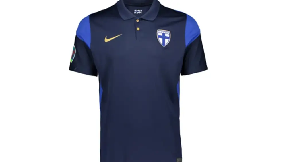 Segunda camiseta de Finlandia para la Eurocopa 2020.
