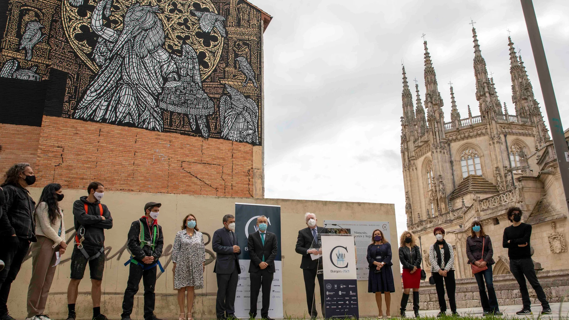 Presentación del mural monumental en homenaje a la catedral de Burgos