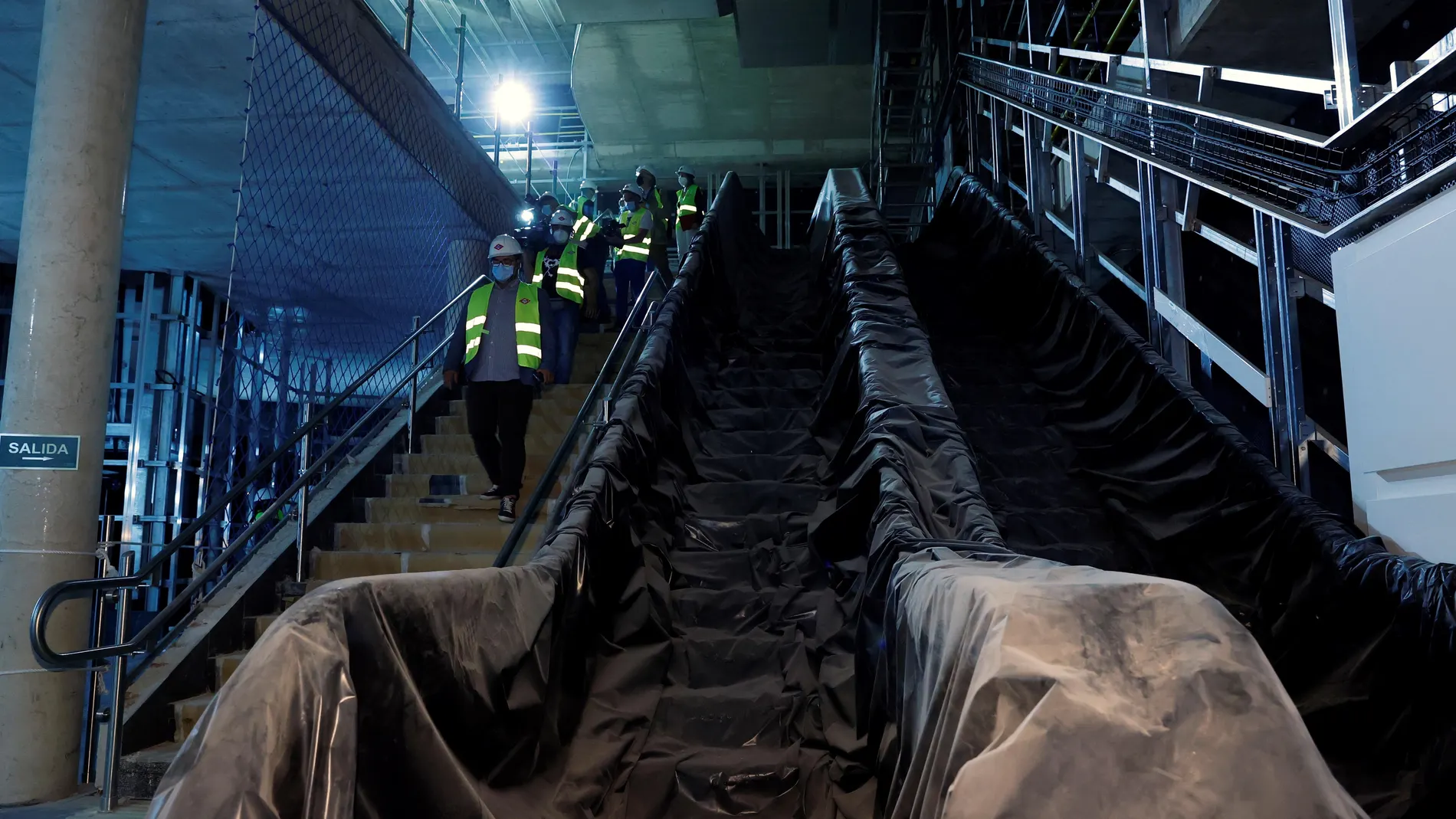Vista de las obras de remodelación de la estación de Metro de Gran Vía.