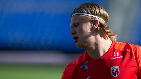 El noruego Erling Haaland, durante un entrenamiento