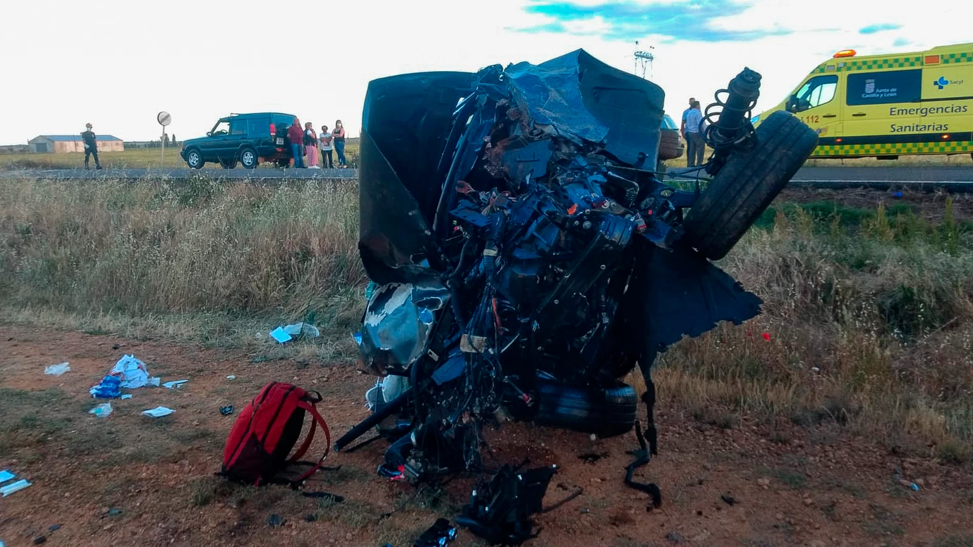 Estado en el que quedó uno de los coches involucrados en el accidente