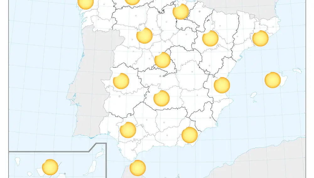 Mapa del eclipse solar de este jueves 10 de junio en España