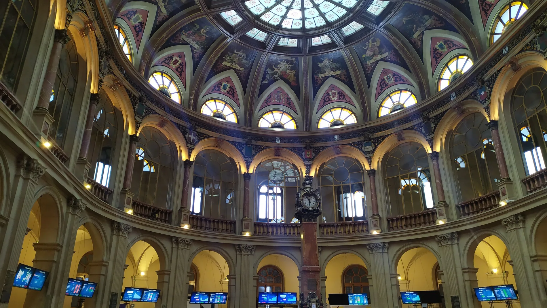 Vista del interior de la Bolsa de Madrid