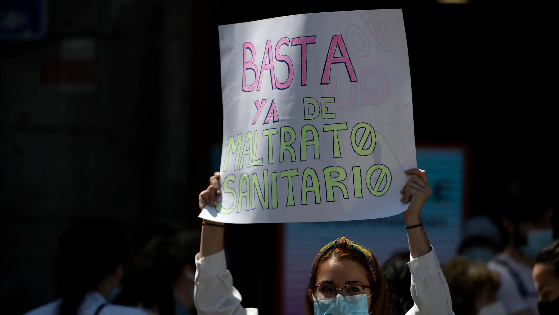 Imagen del martes de la protesta de los MIR por el proceso de elección y adjudicación de plazas