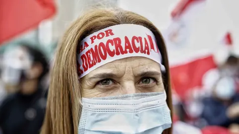 Simpatizantes de la candidata a la Presidencia de Perú Keiko Fujimori