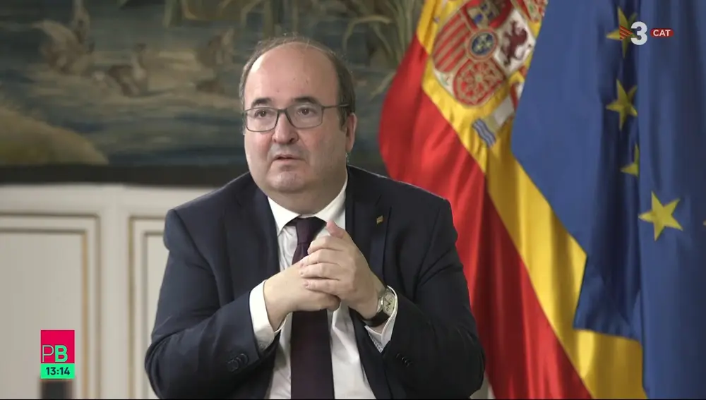 El ministro y primer secretario del PSC, Miquel Iceta, en una entrevista de TV3.