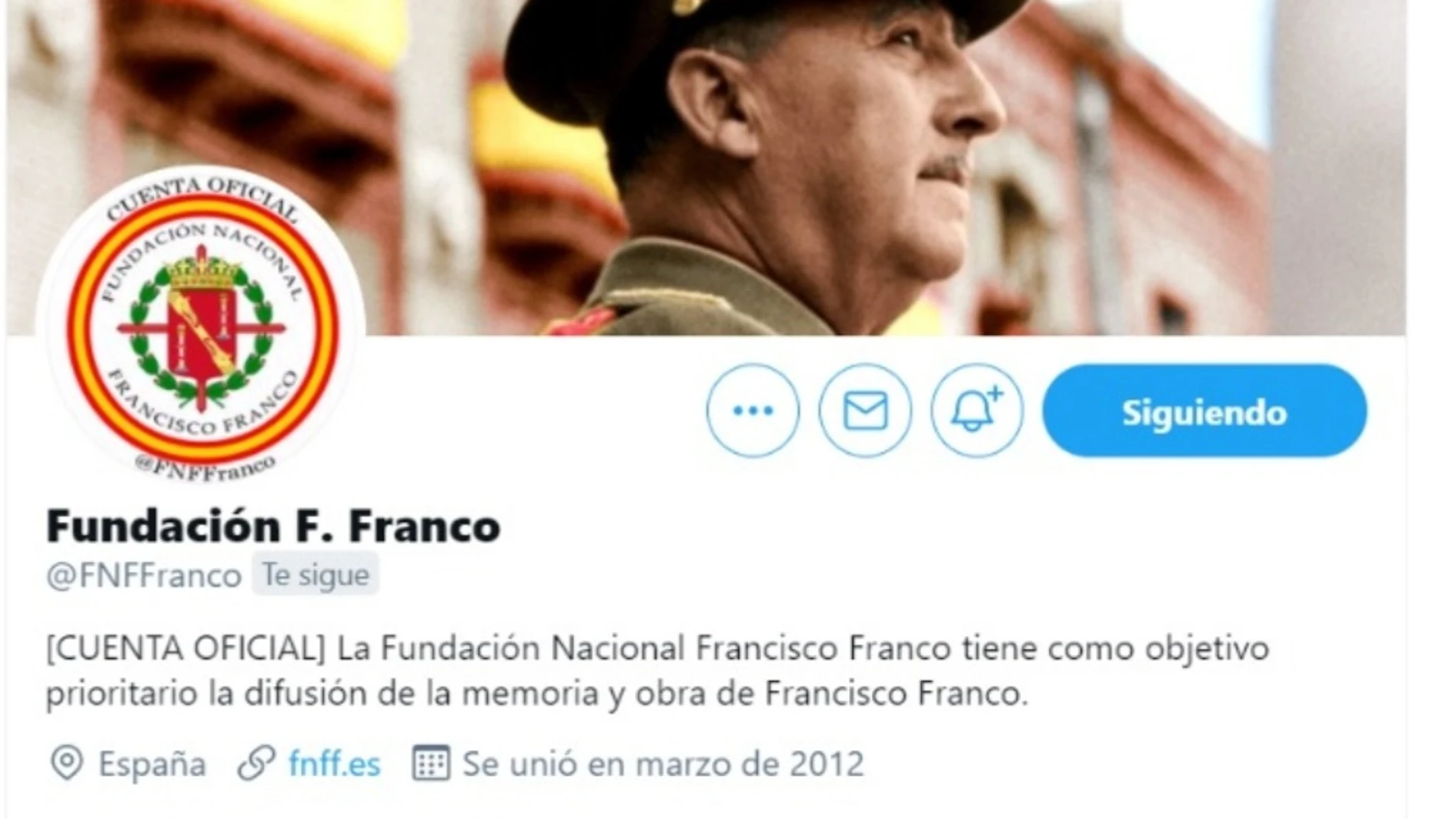 Cuenta oficial de Twitter de la Fundación Franco