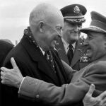 Franco recibe al presidente norteamericano Eisenhower
