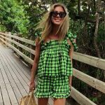 Influencer con conjunto estampado vichy/ PINTEREST
