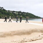 Los lideres del G7 antes de participar en una barbacoa en la Cornualles