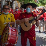 Manolo 'el del Bombo, en un partido de España en la Euro 2020