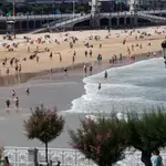 Vista de la playa de La Concha de San Sebastián a 15 d junio de 2021