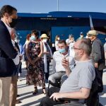 El presidente de la Diputación de Valaldolid y alcalde de Matapozuelos, Conrado íscar, conversa con Francisco Sardón, presidente de Predif