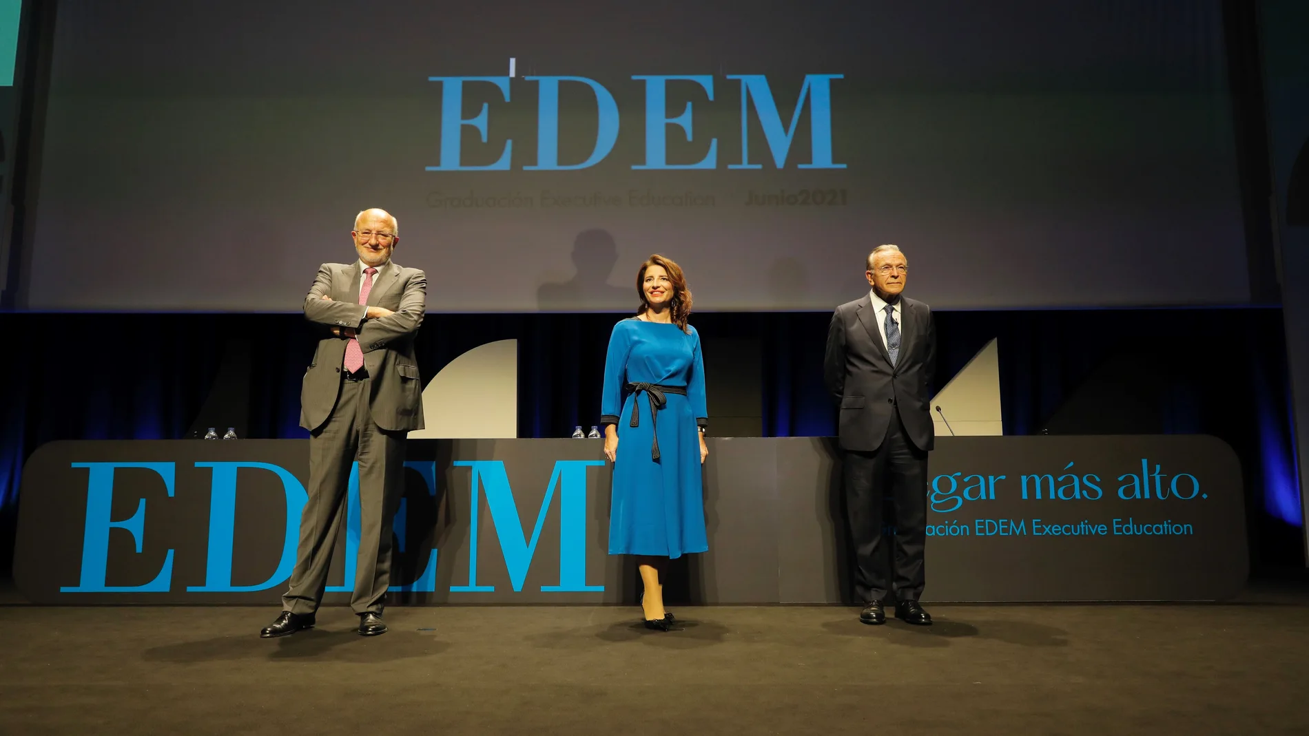 Hortensia Roig, presidenta de EDEM, junto a Juan Roig e Isidro Fainé