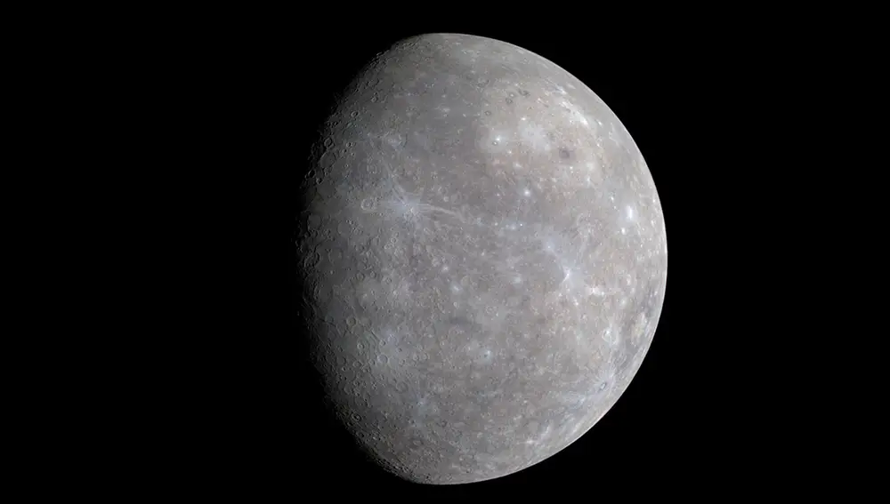 El planeta Mercurio, fotografiado por la sonda MESSENGER.
