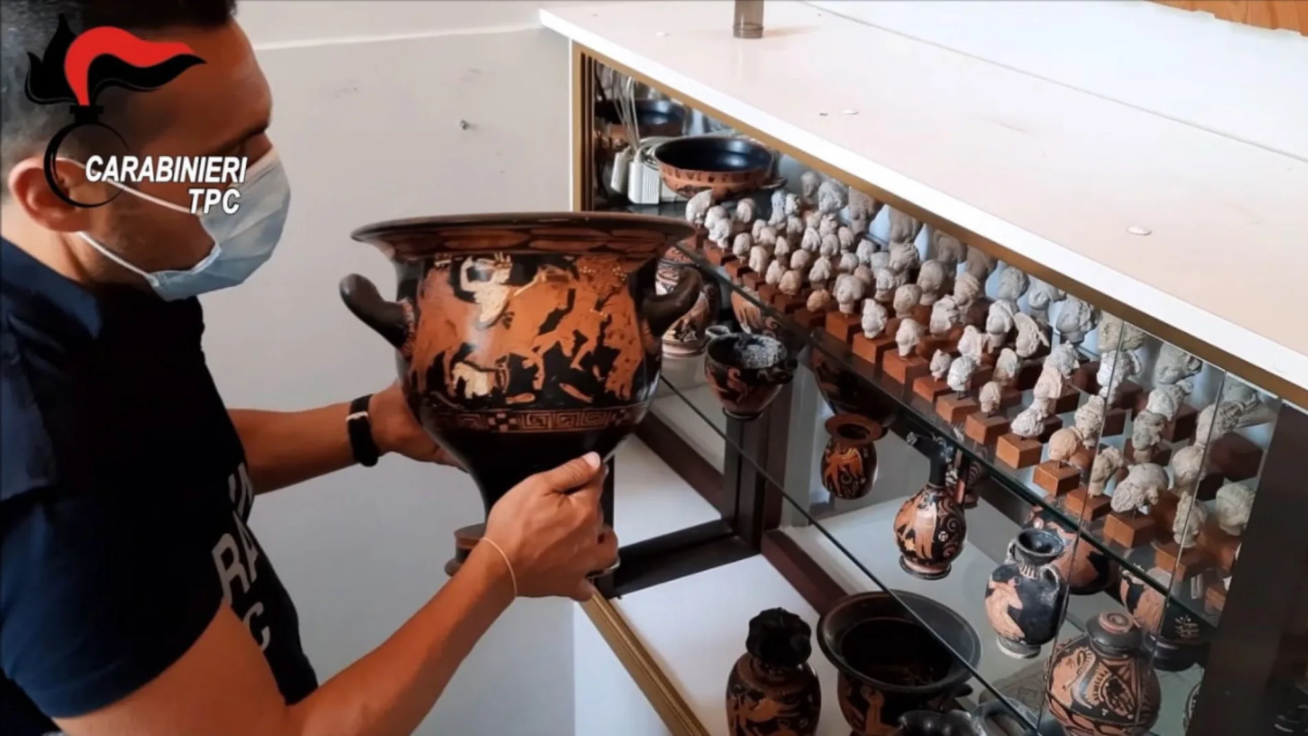 Artifacts seized from a collector in Belgium have been brought back to Bari