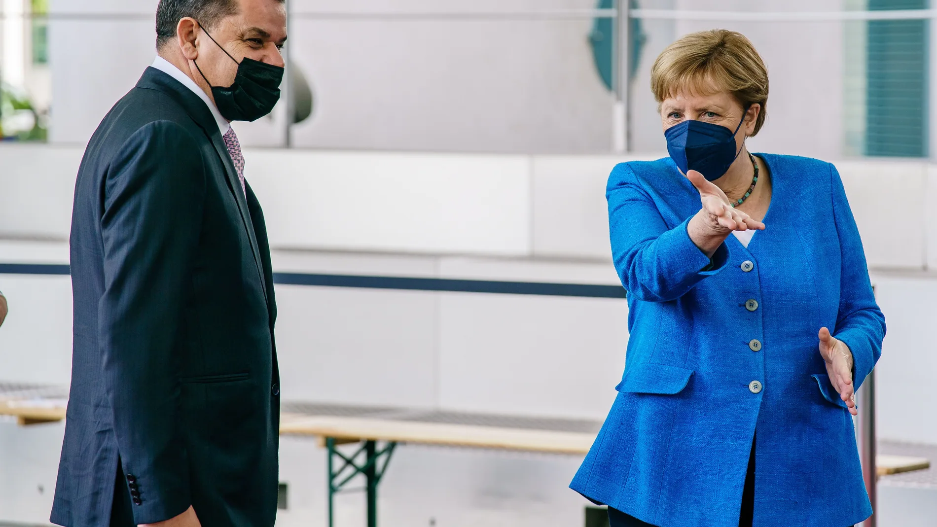 Angela Merkel recibe en Berlín al primer ministro libio, Abdul Hamid Dbeibah