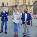 Francisco Díaz, María Cantos y Miguel Castro, los tres concejales de Cs en el Ayuntamiento de Jaén que han abandonado el gobierno local