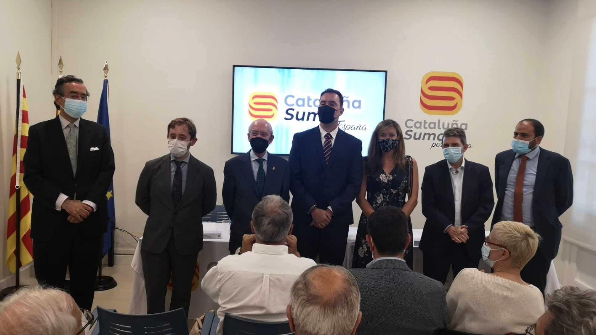 Cataluña Suma por España reunió a los presidentes de Cataluña Suma por España, Impulso Ciudadano y Societat Civil Catalana.