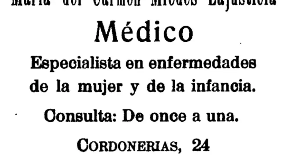María del Carmen Miedes era especialista en enfermedades de la mujer y de la infancia