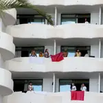 Estudiantes confinados en el Hotel Palma Bellver