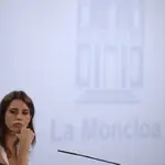 GRAF792. MADRID, 29/06/2021.- La ministra de Igualdad, Irene Montero durante la rueda de prensa del Consejo de Ministros celebrada este martes en el palacio de la Moncloa. EFE/ Javier Lizón