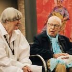 Marie-Hélène Estienne y Peter Brook, en Barcelona