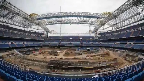 Las obras del Bernabéu: así es el movimiento de la nueva cubierta
