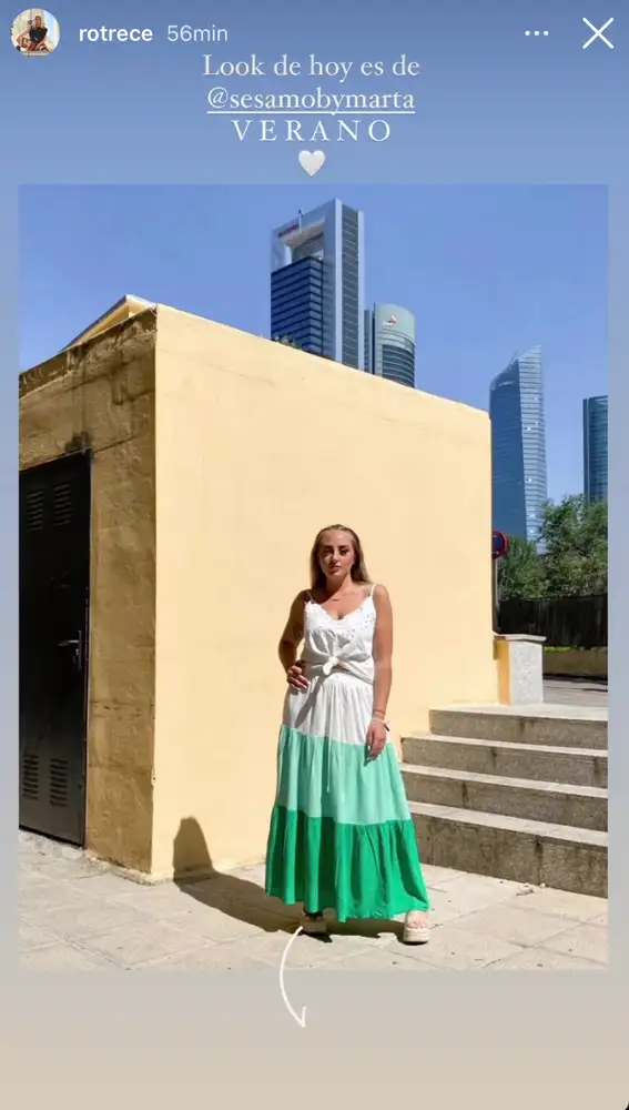 Rocío Flores en sus stories de Instagram.