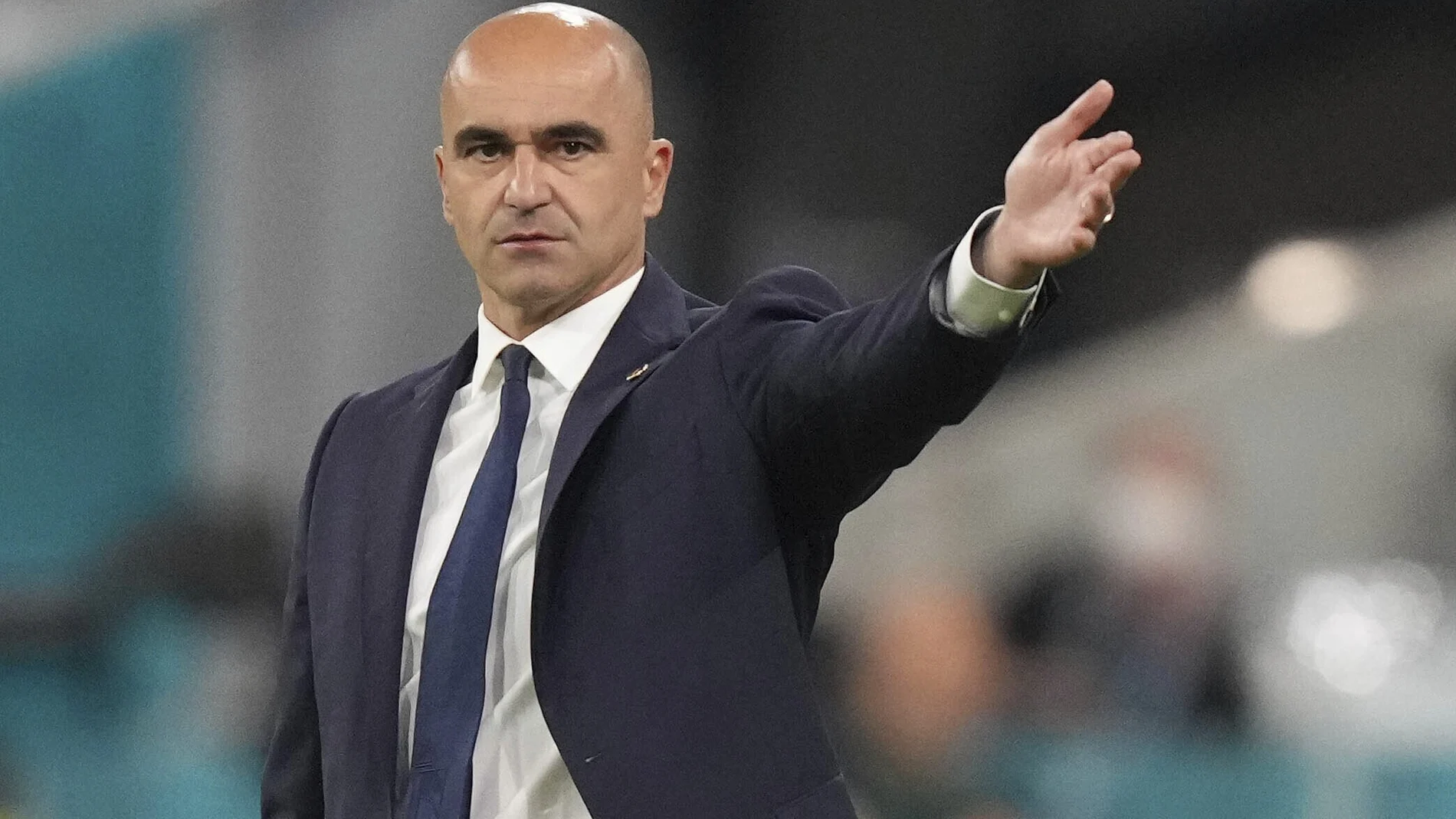 Roberto Martínez, en un partido con la selección de Bélgica.