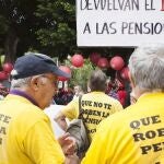 Grupo de pensionistas en una de las manifestaciones del colectivo
