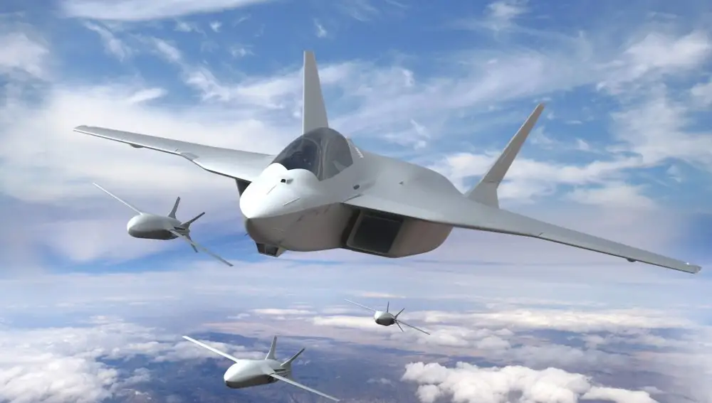 Recreación del futuro avión de combate del FCAS